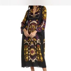 ba&sh Felicia Graphic-Print Midi Dress